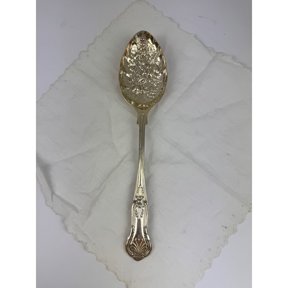 Vintage EPNS Silverplate Berry Serving Spoon Kings Pattern Made in England